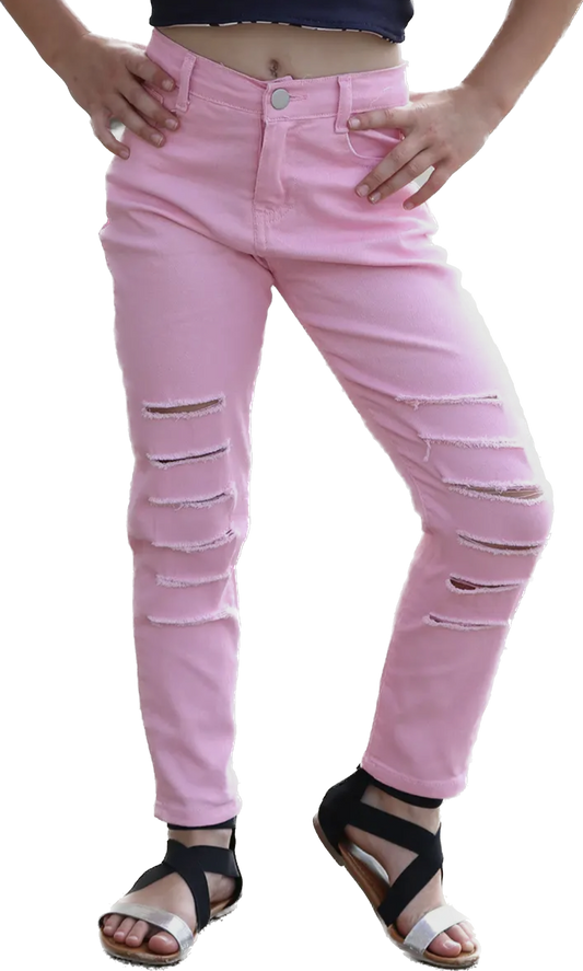 Pink Ripped Jeans